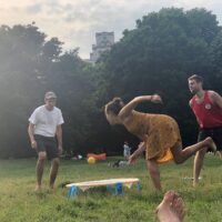 Double bounce in Spikeball
